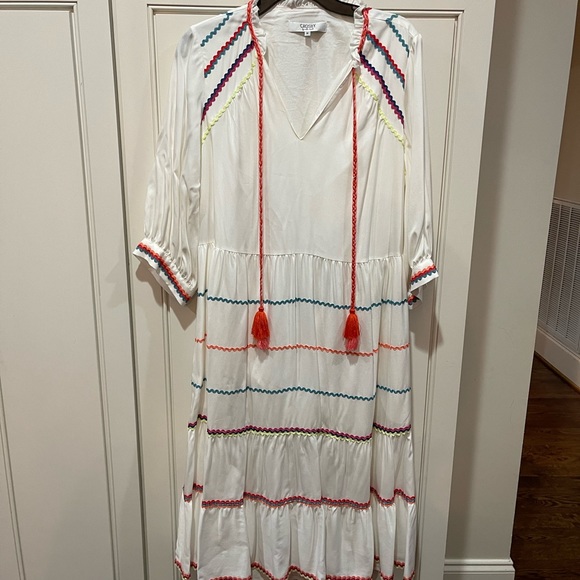 Crosby by Mollie Burch dress, white with colorful stripes, size medium - Picture 2 of 3